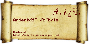 Anderkó Ábris névjegykártya